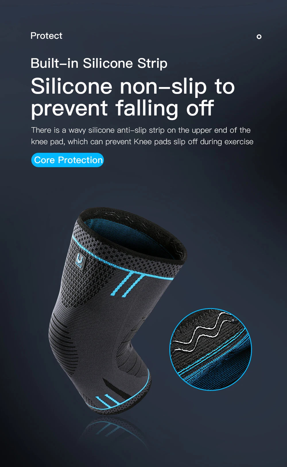 1 manchon de compression élastique et respirant pour genou 
– idéal pour le basket-ball, la course à pied et le cyclisme
