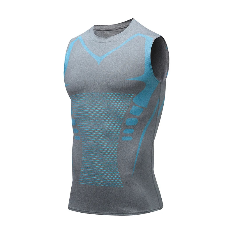 Débardeur de compression pour homme – Haut de sport sans manches à séchage rapide avec motif – Idéal pour le fitness, la musculation et l'entraînement