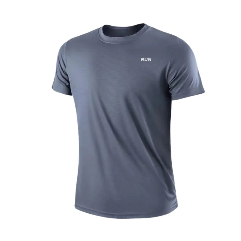 T-shirt de Sport pour homme à manches courtes et col rond – Respirant, léger et à séchage rapide – Idéal pour la musculation, la course et l'entraînement