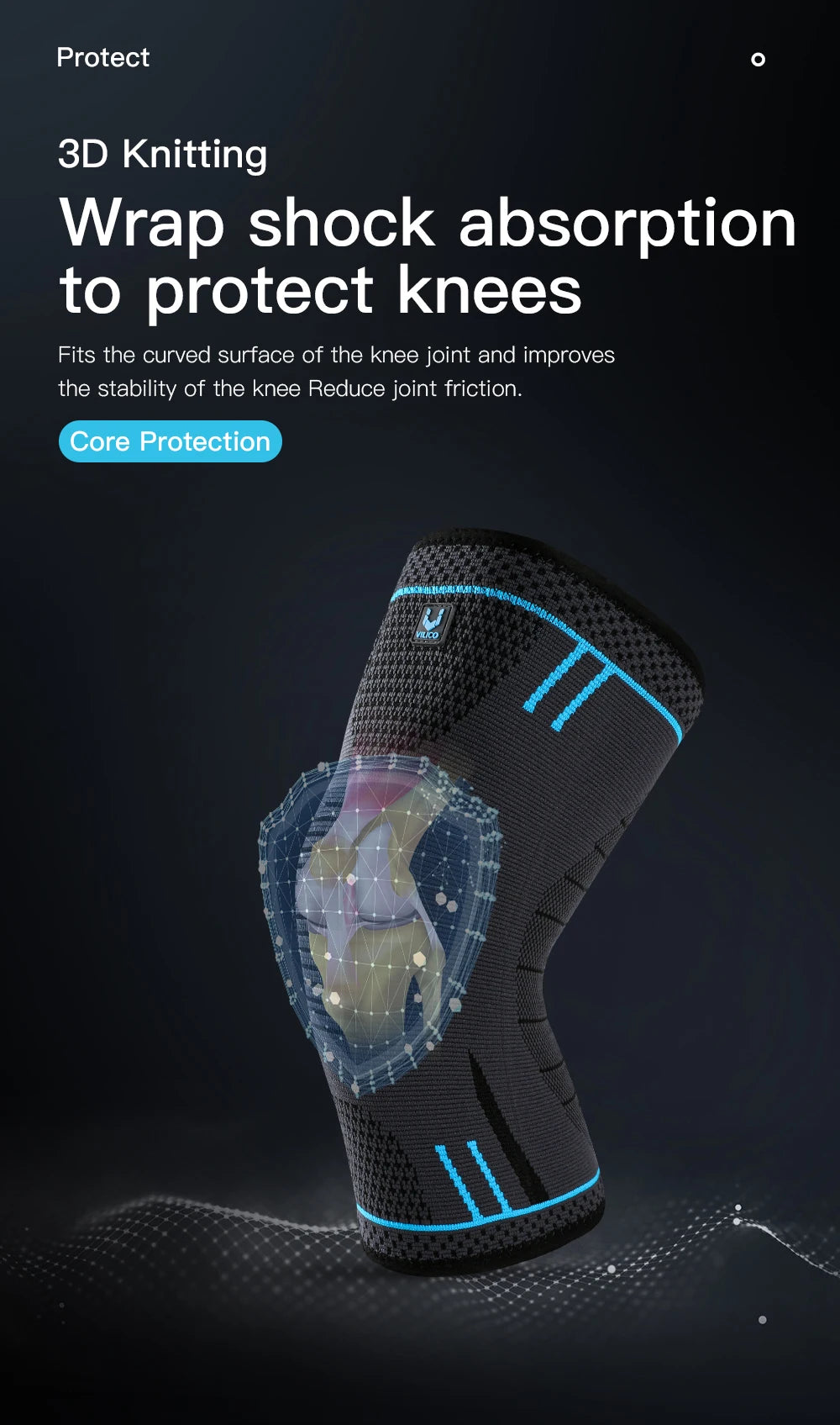 1 manchon de compression élastique et respirant pour genou 
– idéal pour le basket-ball, la course à pied et le cyclisme