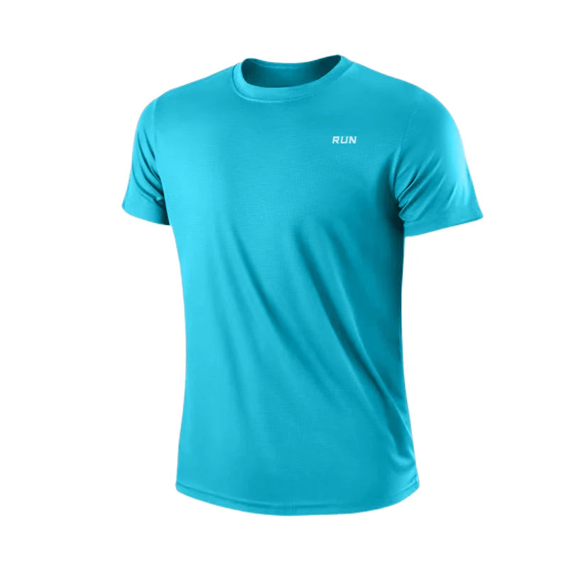 T-shirt de Sport pour homme à manches courtes et col rond – Respirant, léger et à séchage rapide – Idéal pour la musculation, la course et l'entraînement