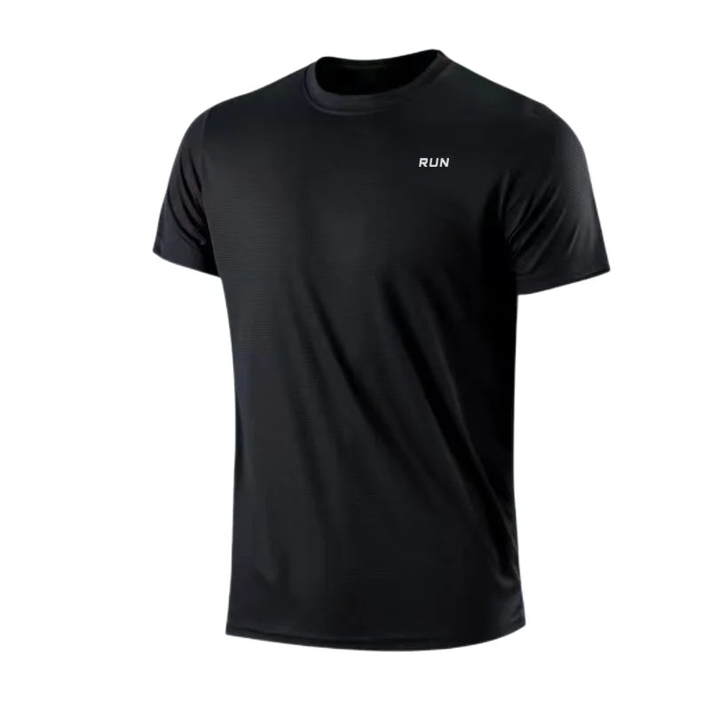T-shirt de Sport pour homme à manches courtes et col rond – Respirant, léger et à séchage rapide – Idéal pour la musculation, la course et l'entraînement