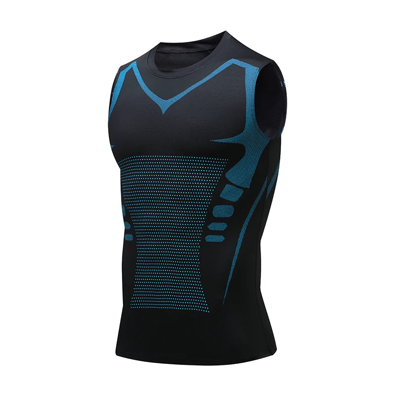 Débardeur de compression pour homme – Haut de sport sans manches à séchage rapide avec motif – Idéal pour le fitness, la musculation et l'entraînement