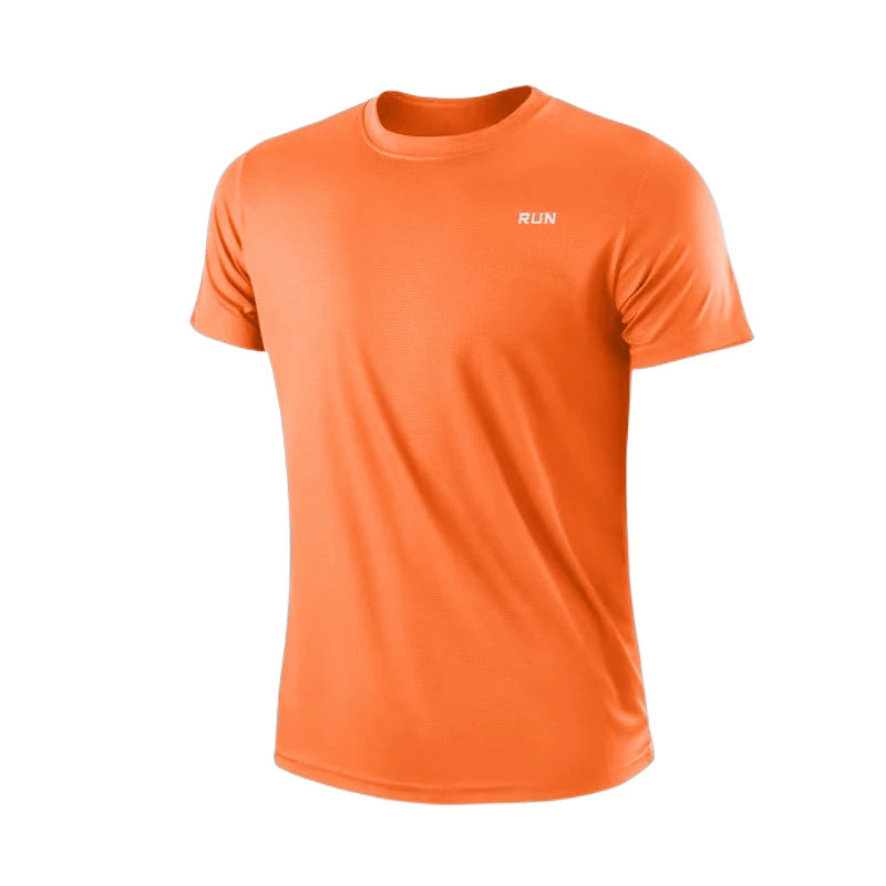 T-shirt de Sport pour homme à manches courtes et col rond – Respirant, léger et à séchage rapide – Idéal pour la musculation, la course et l'entraînement