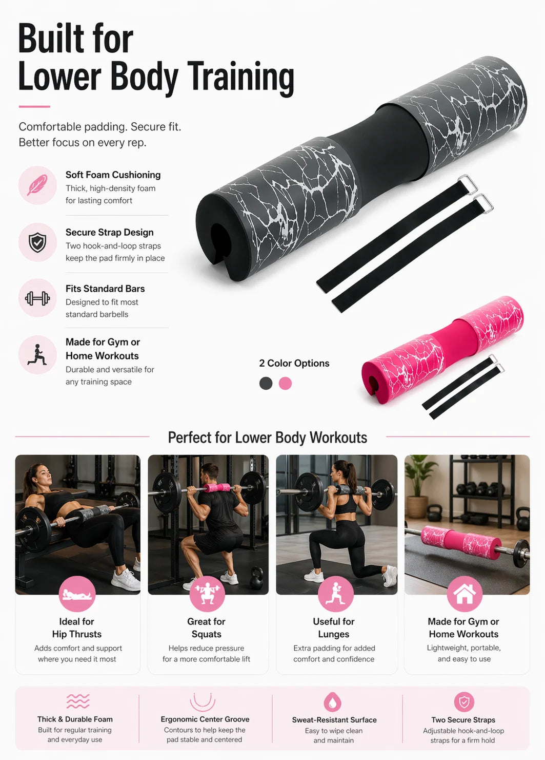 Coussin de protection en mousse pour Barre Musculation