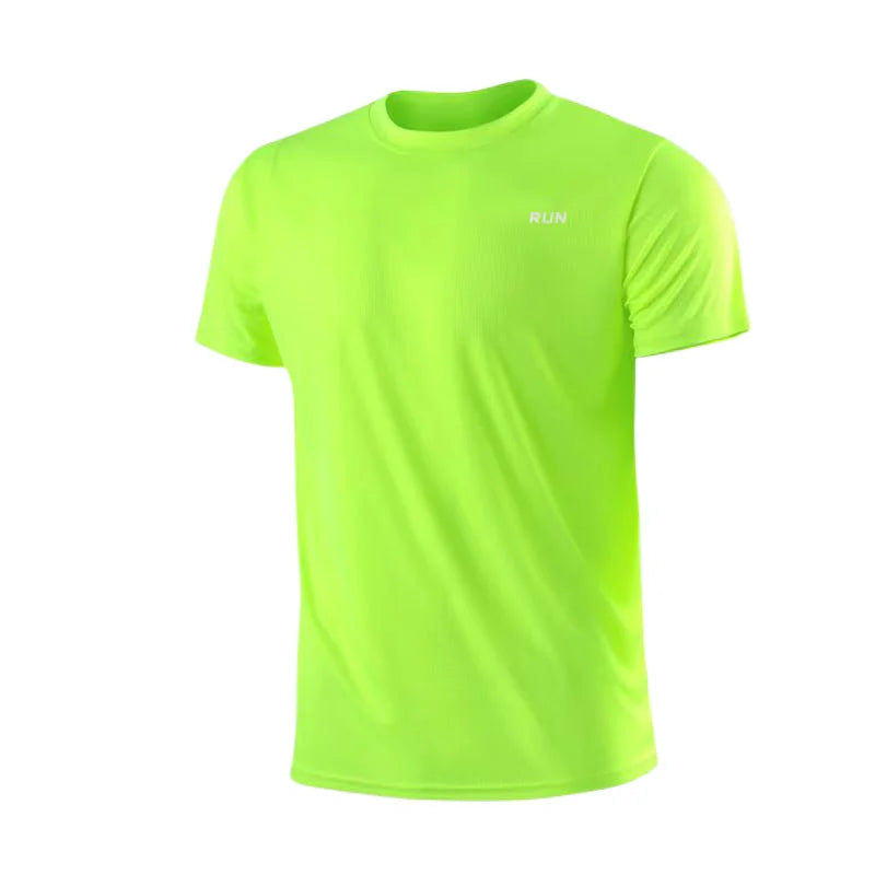 T-shirt de Sport pour homme à manches courtes et col rond – Respirant, léger et à séchage rapide – Idéal pour la musculation, la course et l'entraînement