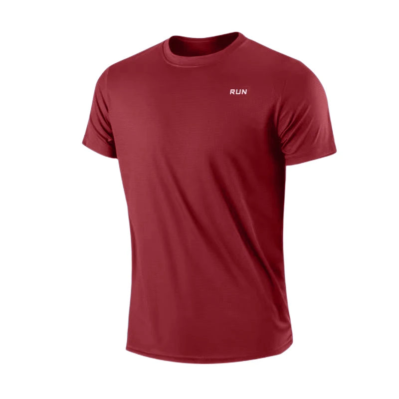 T-shirt de Sport pour homme à manches courtes et col rond – Respirant, léger et à séchage rapide – Idéal pour la musculation, la course et l'entraînement