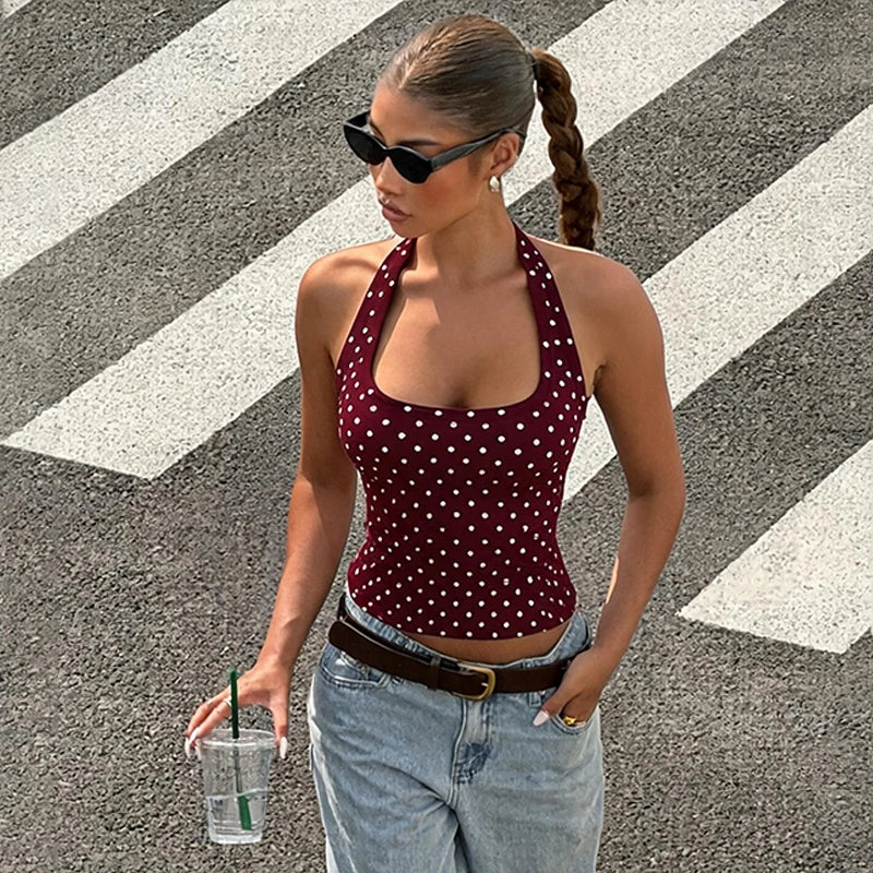 -débardeur à  pois