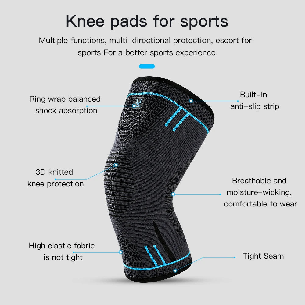1 manchon de compression élastique et respirant pour genou 
– idéal pour le basket-ball, la course à pied et le cyclisme