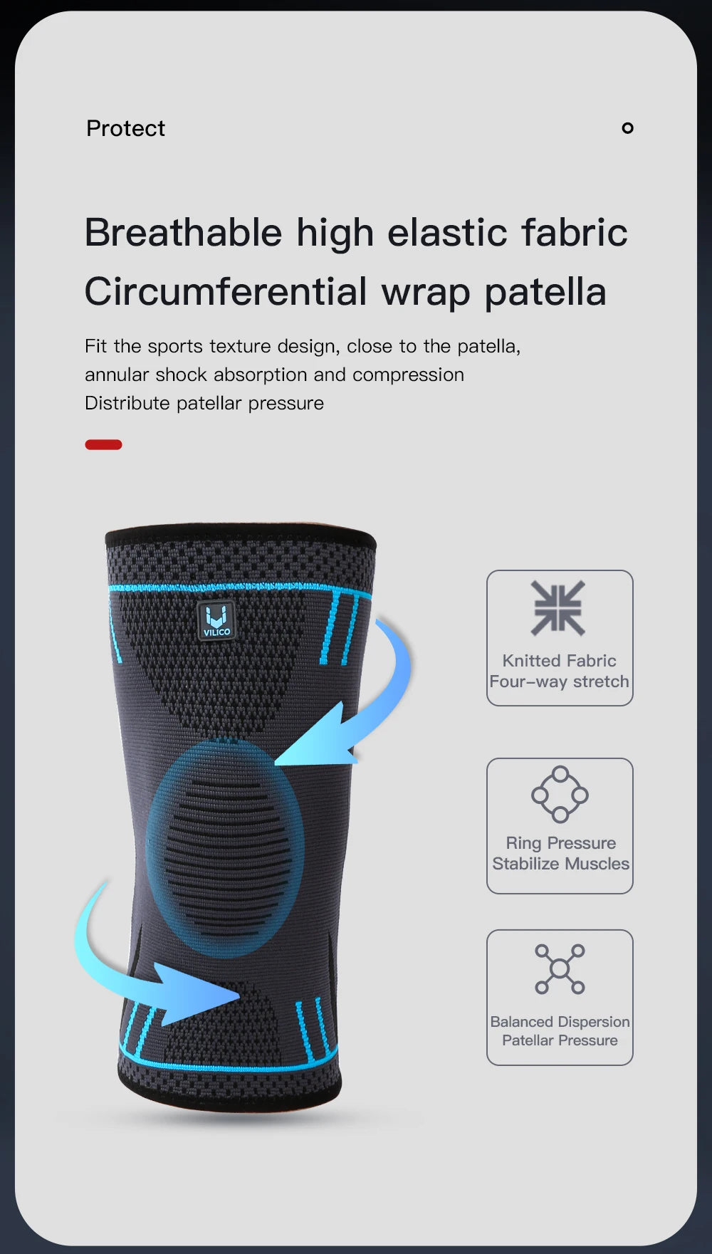 1 manchon de compression élastique et respirant pour genou 
– idéal pour le basket-ball, la course à pied et le cyclisme